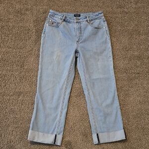 Kate Spade Light Blue Straight Cuffed Denim Jeans Size 26